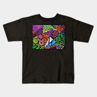 Abstract Fluoro Geometric 1 Kids T-Shirt